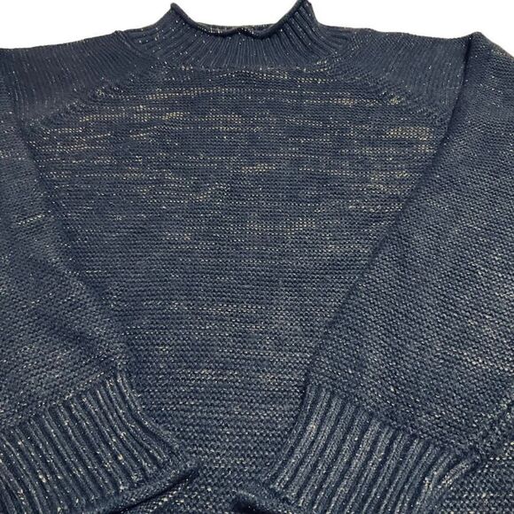 Fat Face Navy Gold Flecked Mock Turtleneck Pullover Sweater, 8 - Picture 5 of 16